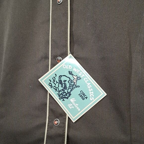 ROPER Embroidered Western XL Ladies Dress Shirt NWT Brown with Blue - Picture 2 of 12